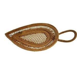 Vintage Tear Drop Whicker Tray  Basket with Handle